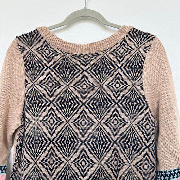 Sundance Fair Isle Cashmere Wool Blend Sweater Tan S Boho Cottage Cozy Scandi - Picture 2 of 9